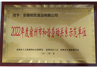 宿州市和諧勞動關(guān)系示范單位